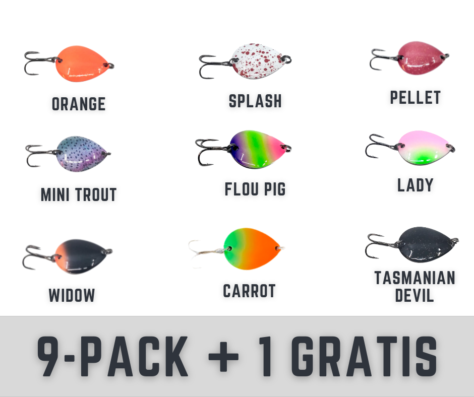 Fishnote Drop 2 8g - 9 Pakke med Gratis Blink!