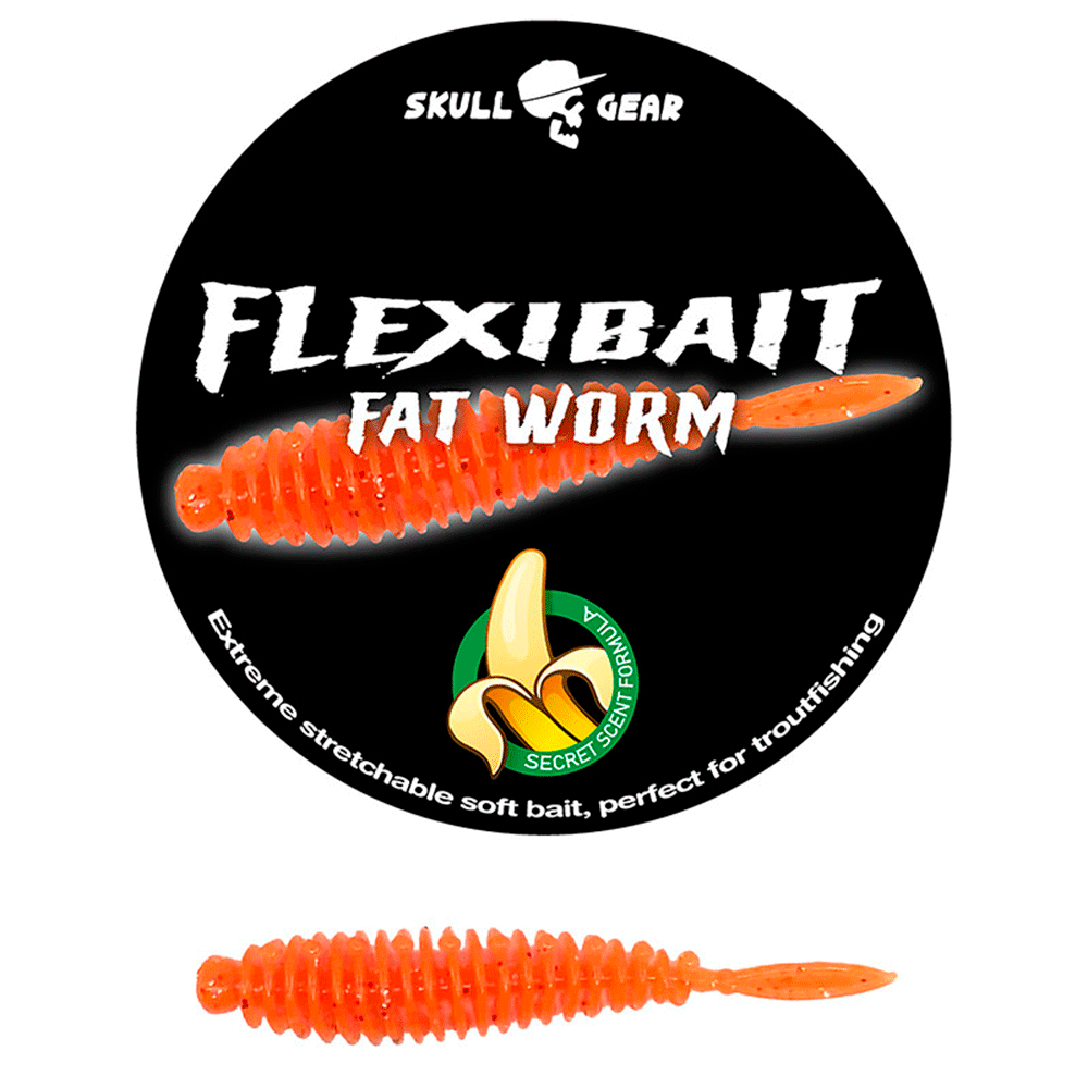 Skull Gear Flexibait Fat Worm - Gummidyr i Banansmag