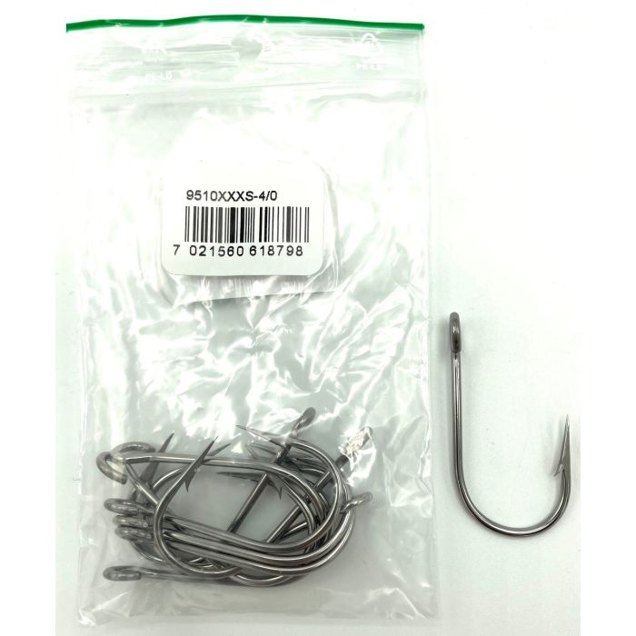 Mustad 9510xxxs Rustfri Enkeltkrog - 10 stk tilbud!