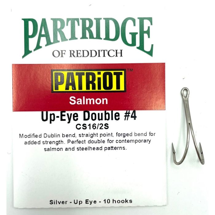 Partridge Patriot Up Eye Double Sølv - Fiskegrej Tilbud